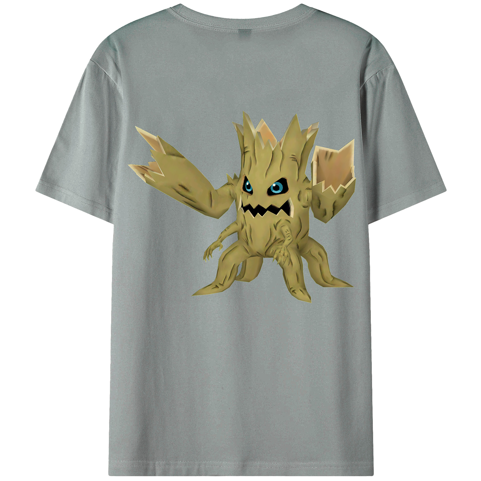 （画像用） Digimon デジタルモンスター/デジモン 綿100％ メンズ半袖Tシャツ（バックプリント） 通気性